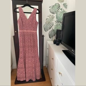NWT Wild Honey - Lacy Maxi formal Dress in Mauve